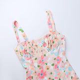 Mojoyce Graduation Gift Back to School Season Summer Vacation Dress Spring Outfit Party Dress Edith Floral Mini Dress