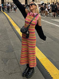 Mojoyce Graduation Gift Back to School Season Summer Vacation Dress Spring Outfit Party Dress Fatma Knit Midi Dress