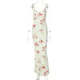 Mojoyce Graduation Gift Back to School Season Summer Vacation Dress Spring Outfit Party Dress Sophya Maxi Floral Dress