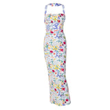 Mojoyce Graduation Gift Back to School Season Summer Vacation Dress Spring Outfit Party Dress Sybil Printed Maxi Dress
