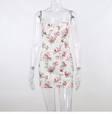 Mojoyce Graduation Gift Back to School Season Summer Vacation Dress Spring Outfit Party Dress Tionna Floral Mini Dress