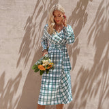 MOJOYCE-Women Summer Sexy y2k Fairy Dress Casual Loose Dress Plaid Dress With Lapel Design