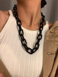 Mojoyce-Simple Punk Solid Color Geometric Necklaces
