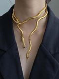 Mojoyce-Statement Snake Shape Necklace