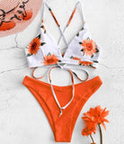 Mojoyce Bikini 2022 Leopard Swimsuit Women Lace Up Bathing Suit Summer Beachwear Female Brazilian Bikini Set Tie Dye Swimwear Women