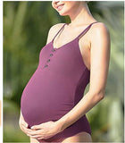 Women Maternity swimwear Pregnant one piece swimsuit Solid Bikinis Swimsuit Beachwear Ruffles Bathing Suit
