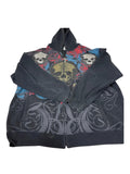 Mojoyce 2000S Oversized Sweatshirts Casual Skull Print Hoodies Long Sleeve Full-Zipper Sweatshirt With Pockets Women Coat Y2k