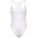 Mojoyce Darlingaga Fashion Strap V Neck White Summer Bodysuit Tops Bodycon Corset Sexy Body Ladies Solid Fitness Party Bodysuits Rompers