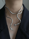 Mojoyce-Statement Snake Shape Necklace