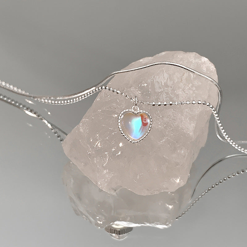 Mojoyce- Gradient Gem Heart Necklace