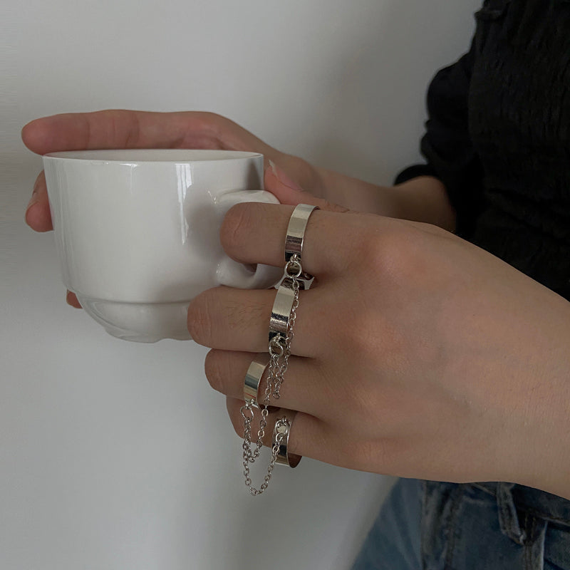 Mojoyce- Four Fingers Alloy Rings