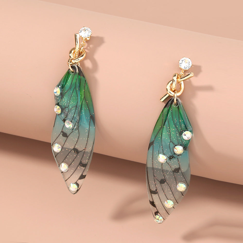 Mojoyce- Resin Butterfly Wing Earrings