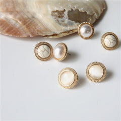 Mojoyce- Pearl Cat Eye Stud Earrings