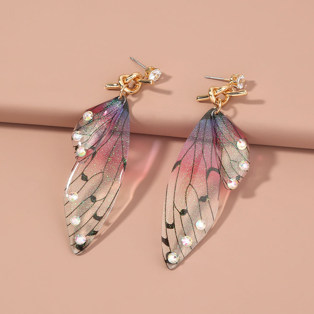 Mojoyce- Resin Butterfly Wing Earrings