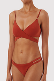 MOJOYCE-spring summer beach outfit Sexy Solid Hollowed Out Frenulum Swimwears