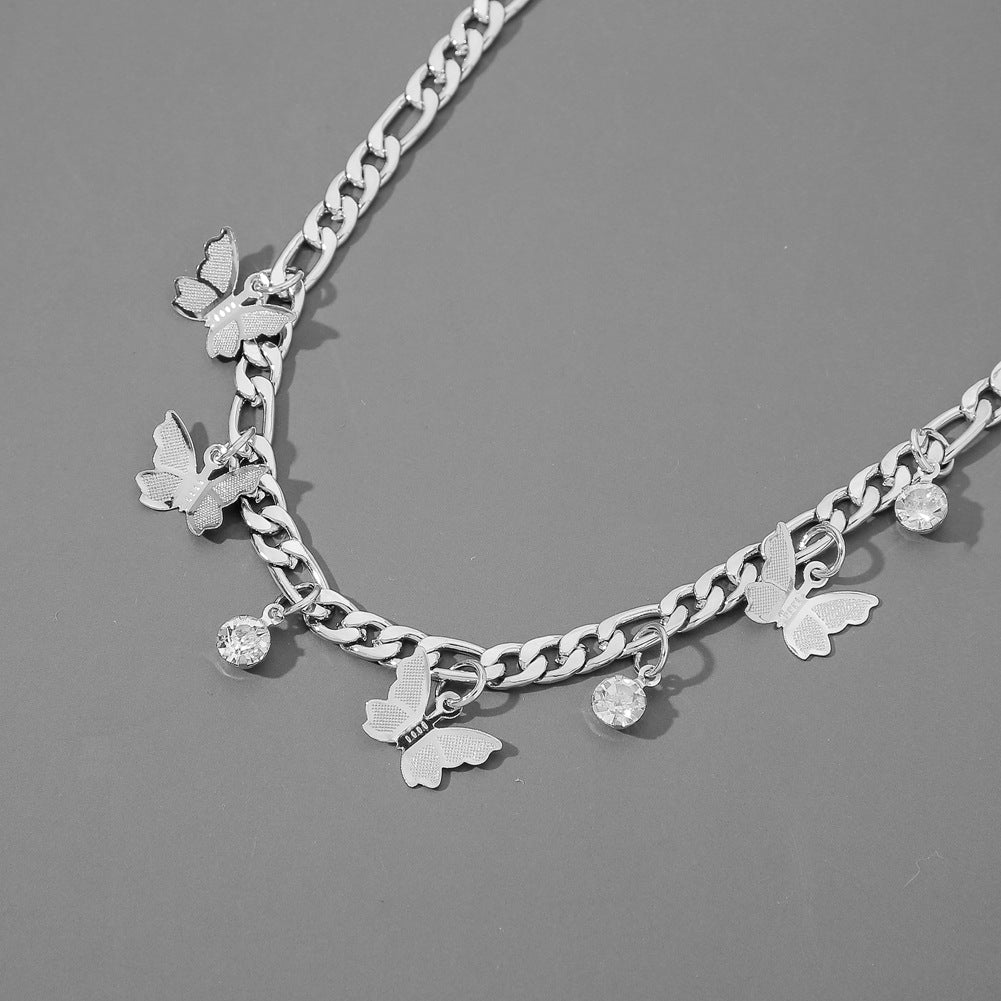 Mojoyce- Butterfly Metal Clavicle Necklace