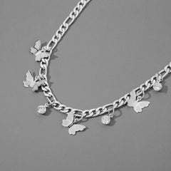 Mojoyce- Butterfly Metal Clavicle Necklace