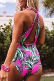 MOJOYCE-spring summer beach outfit Sexy Vacation Print Patchwork Swimwears