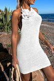 MOJOYCE-spring summer beach outfit Sexy Vacation Solid Frenulum Appliques Swimwears Cover Up