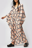 MOJOYCE-spring summer beach outfit Vintage Vacation Geometric Print Contrast Swimwears Cover Up