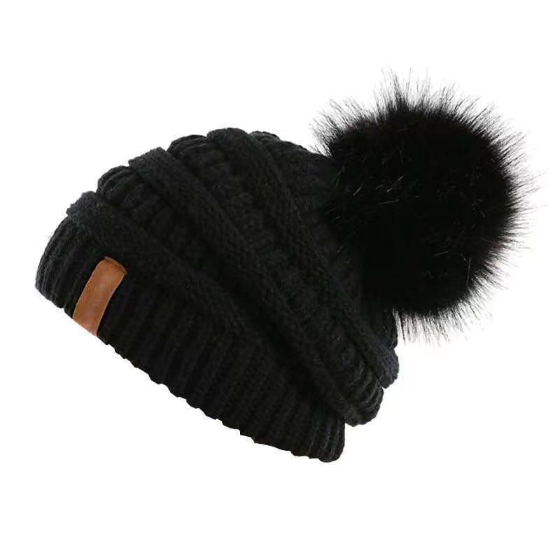 Mojoyce- Wool Ball Wool Hat Ladies