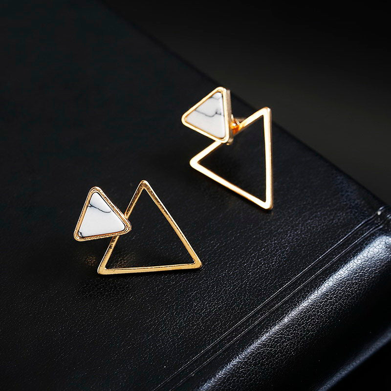 Mojoyce- Marble Triangle Earrings