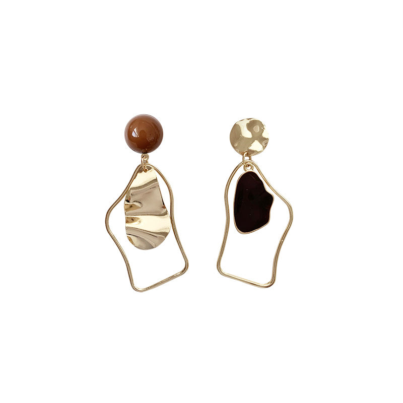 Mojoyce- Retro earrings geometric irregular drip earrings