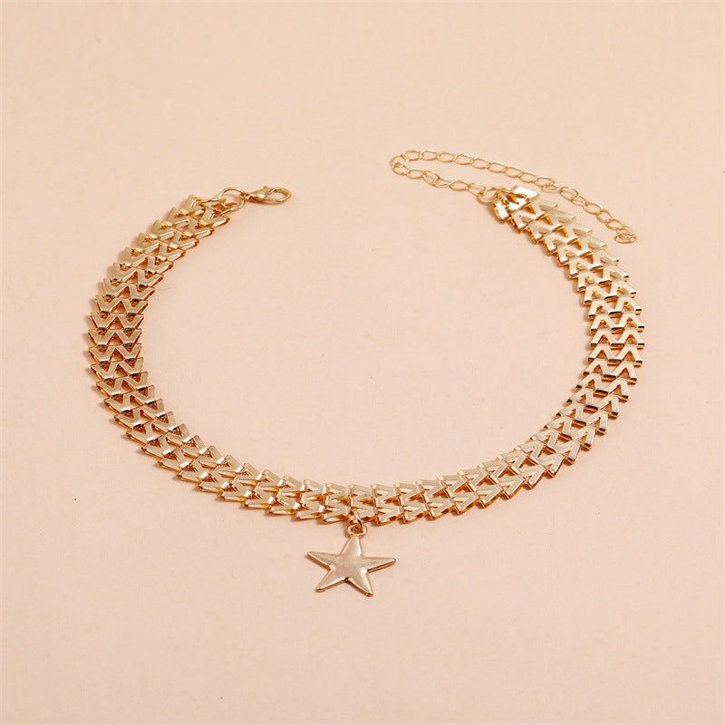 Mojoyce- Five-Pointed Star Pendant Necklace