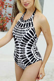 MOJOYCE-spring summer beach outfit  Wave Print Bikini Swimsuit