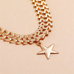 Mojoyce- Five-Pointed Star Pendant Necklace