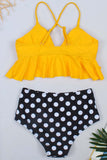 MOJOYCE-spring summer beach outfit  Split Ruffle Swimsuit(3 colors)