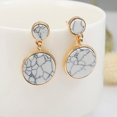 Mojoyce- Marble Geometric Earrings