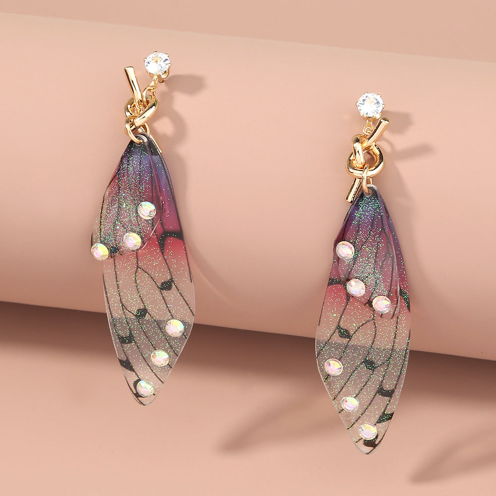 Mojoyce- Resin Butterfly Wing Earrings