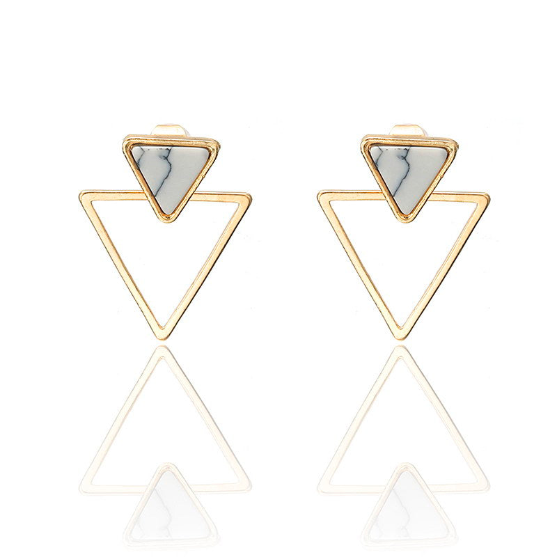 Mojoyce- Marble Triangle Earrings