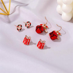 Mojoyce- Christmas Three-Piece Santa Claus Bell Earrings