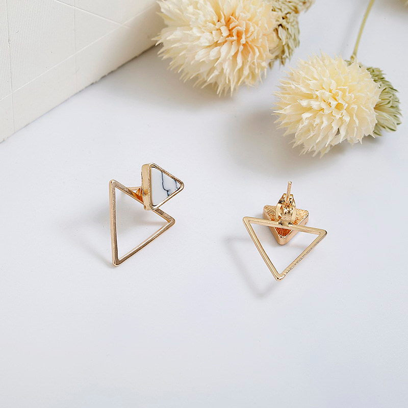 Mojoyce- Marble Triangle Earrings