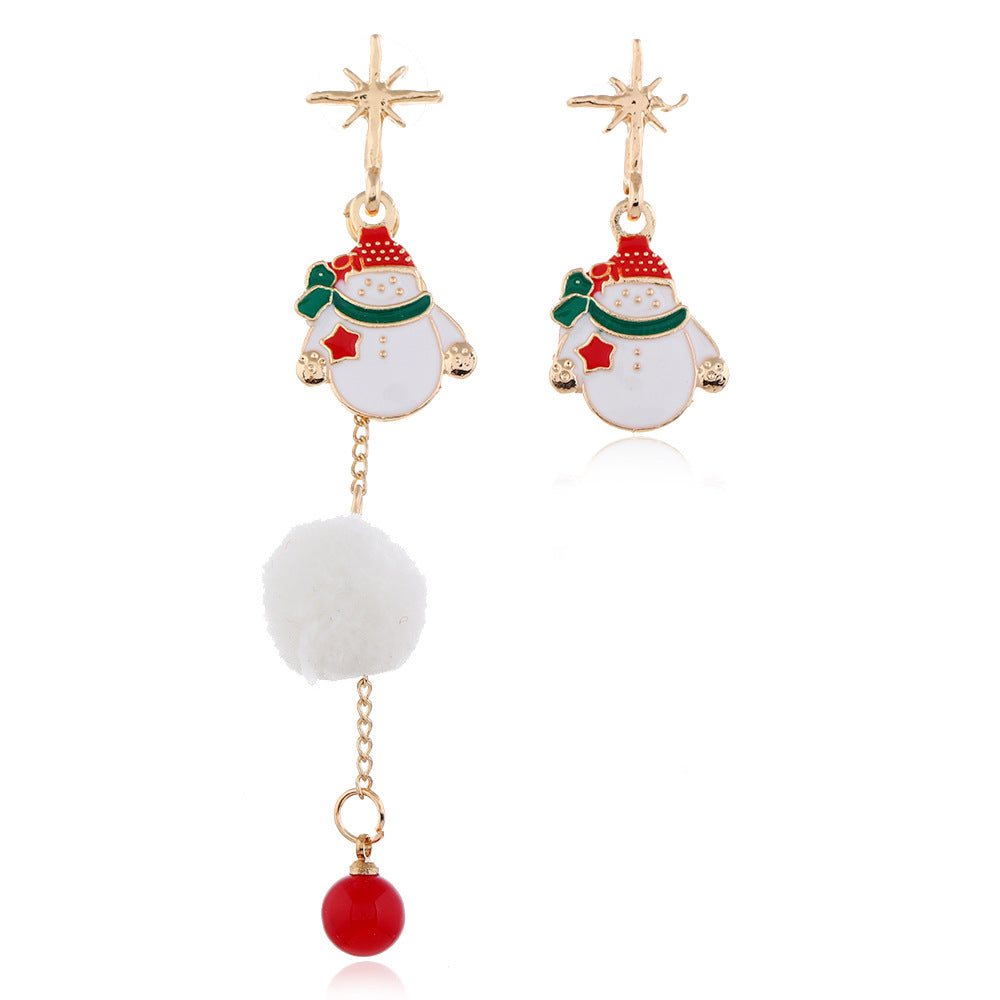 Mojoyce- Fun Christmas Snowman Shaped Earrings