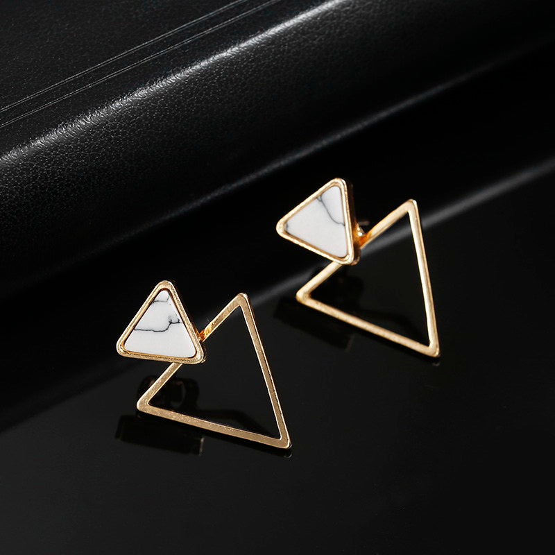 Mojoyce- Marble Triangle Earrings