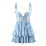 Mojoyce Graduation Gift Back to School Season Summer Vacation Dress Spring Outfit Party Dress Ama Mini Dress
