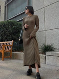 Mojoyce Graduation Gift Back to School Season Summer Vacation Dress Spring Outfit Party Dress Bailei Knit Maxi Dress