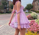 Mojoyce Graduation Gift Back to School Season Summer Vacation Dress Spring Outfit Party Dress Chyanne Floral Mini Dress