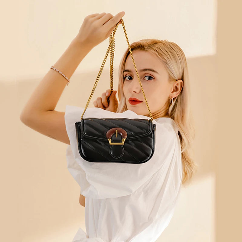 MOJOYCE-Summer Bags Crossbody Bags For Women  New Luxury With Chain Shoulder Strap Leather Small Ladies Female Designer Simple Fashion Handbags