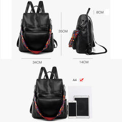 Mojoyce-Fashion Anti-theft Women Backpacks Famous Brand High Quality Leather Female Backpack Ladies Large Capacity School Bag for Girls