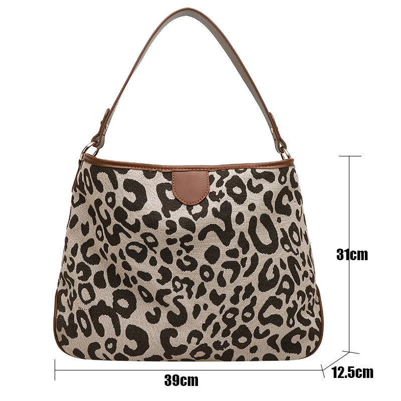 MOJOYCE-Summer Bags Shoulder Bags For Women  New Tote Leopard Cheetah Print With Crossbody Strap Fashion Luxury Large Bucket Shopping Handbags