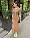 Mojoyce Graduation Gift Back to School Season Summer Vacation Dress Spring Outfit Party Dress Jeylin Knit Maxi Dress