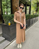 Mojoyce Graduation Gift Back to School Season Summer Vacation Dress Spring Outfit Party Dress Jeylin Knit Maxi Dress