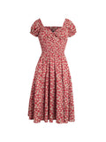 MOJOYCE-Small Floral Slim-Fitting Dress