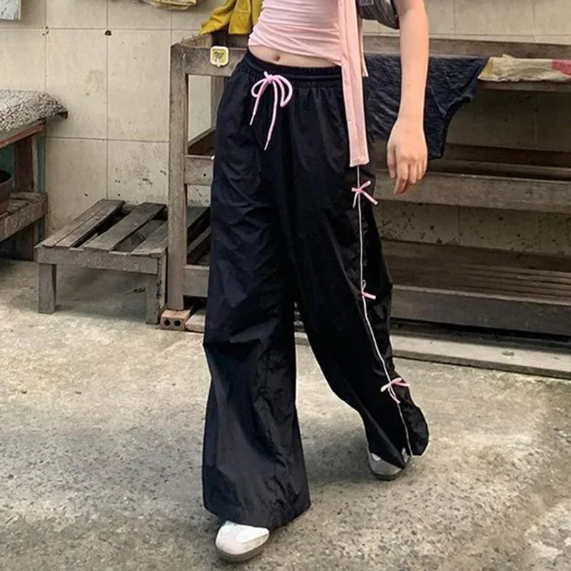 MOJOYCE-Summer 2024 Coquette Trashy Women Cargo Pant Sets Baggy Japanese 2000s Style Jorts Pantalones De Mujer Y2k Clothes Sweatpants