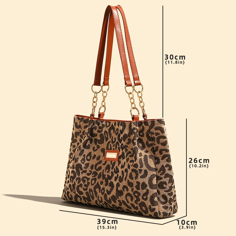 MOJOYCE-Summer Bags Shoulder Bag For Women Leopard Print Cheetah Large Shopping Female Luxury Designer Bucket  New Trend Travel Party Handbags