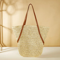 MOJOYCE-Summer Bags Shoulder Bag For Women Straw Woven Beach  Trend Summer Braided Large Fashion Party Shopping Female Bucket Soft Tote Handbag